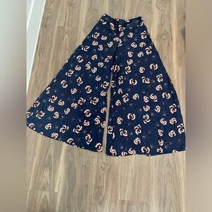 TOPSHOP Small Palazzo Multicolor Flared Back Zip Pants SZ6/M